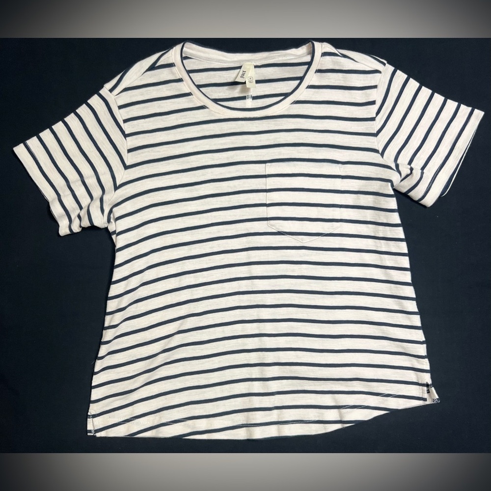 👕 Pact Organic Cotton Striped Tee – Size M Women’s🌿